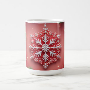 Caneca De Café Design de Floco de Neve de Natal Elegante