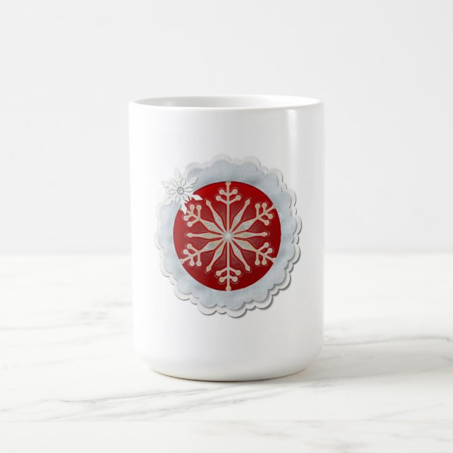 Caneca De Café Design de floco de neve Personalizável Natal (Centro)