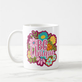Caneca De Café design de flor motivacional seja único