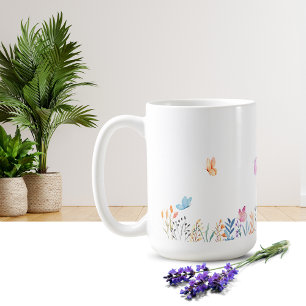 Caneca De Café Design de Flor Simples