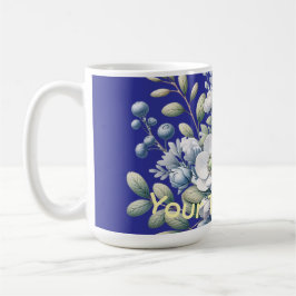 Caneca De Café design de flores personalizado