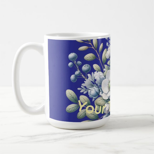 Caneca De Café design de flores personalizado (Esquerda)
