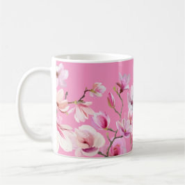 Caneca De Café Design de Flores Sakura Rosa