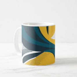 Caneca De Café Design de Fluxo Curvo abstrato