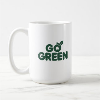 Caneca De Café Design de Folha Ecológico Minimalista Verde