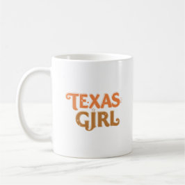 Caneca De Café Design de Fonte Apricot Texas Girl