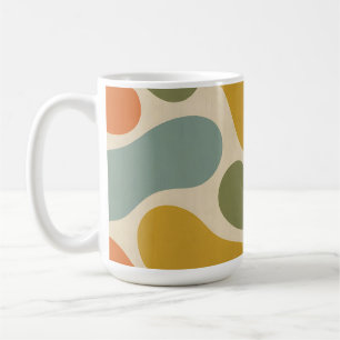 Caneca De Café Design de Formas Abstratas de Meados do Século