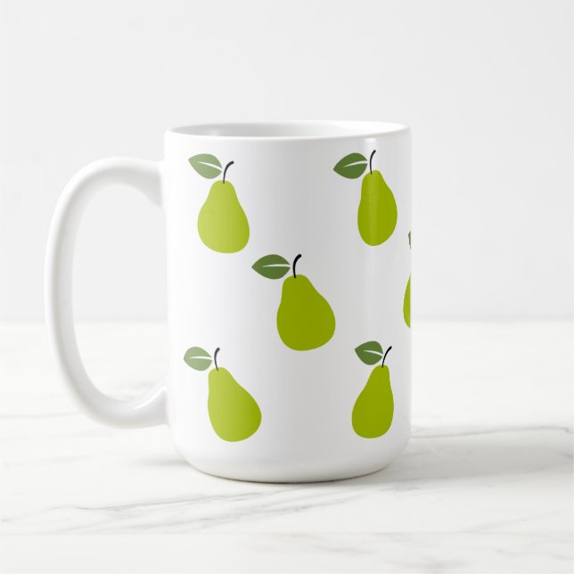 Caneca De Café Design de Fruta de de Pera Verde (Esquerda)