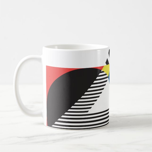 Caneca De Café Design de Fundo do Estilo Moderno Retroativo (Esquerda)