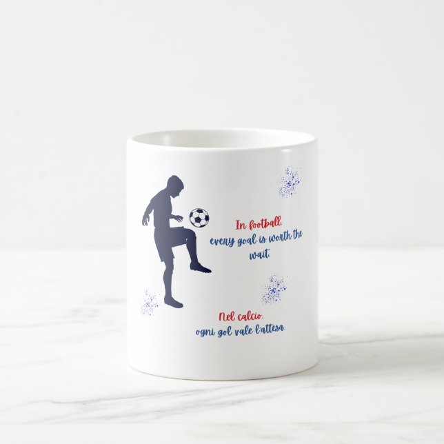 Caneca De Café Design de futebol bilíngue (Centro)