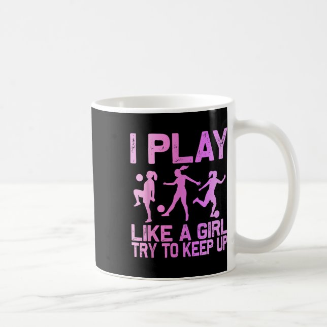 Caneca De Café Design de futebol engraçado para meninas mulheres  (Direita)