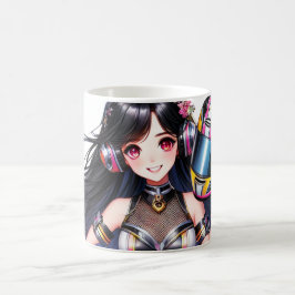 Caneca De Café Design de Garota-Caçadora