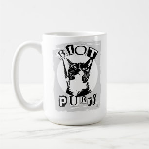 Caneca De Café Design de Gata Punk Divertida Riot Purrul Girl