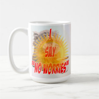 Caneca De Café Design de Gato Relaxado 'Sem Preocupações'