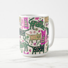 Caneca De Café Design de Gato Retro Divertido