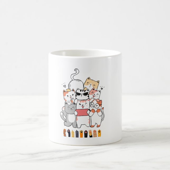 Caneca De Café design de gatos (Centro)