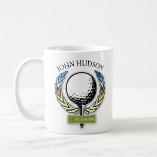Caneca De Café Design de golfe com Modelo de monograma de cupê