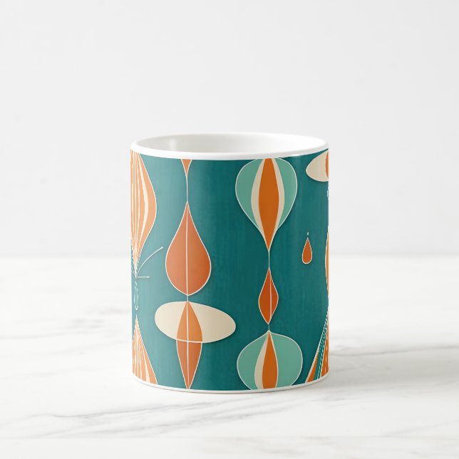 Caneca De Café Design de Gotas Atômicas Mínimas (Centro)