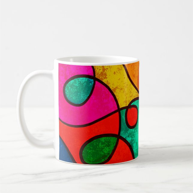 Caneca De Café design de gráfico de fundo abstrato (Esquerda)