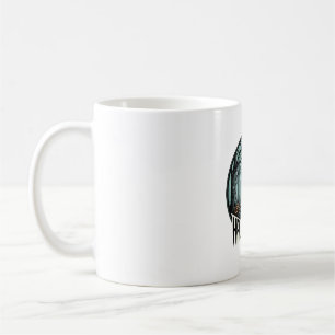 Caneca De Café Design de Gravura Vintage Floresta Assustadora de 