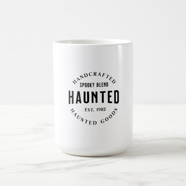 Caneca De Café Design de Halloween Assombrado Vintage (Centro)