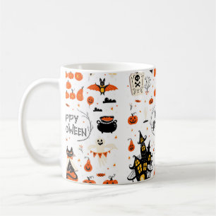 Caneca De Café Design de Halloween. Clipes de Halloween com