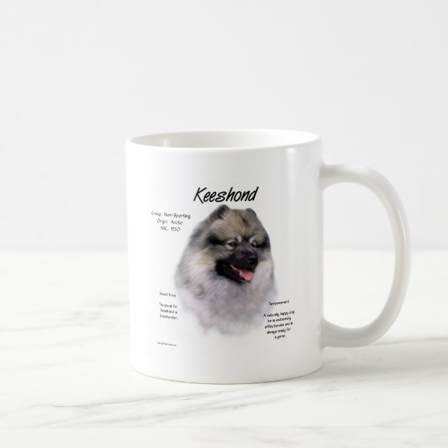 Caneca De Café Design de Histórico de Keeshond (Direita)