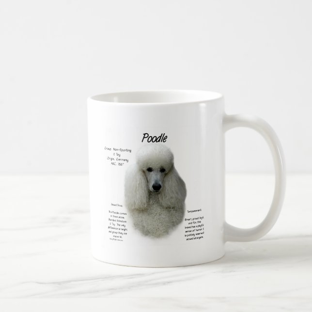 Caneca De Café Design de Histórico de Poodle (wht) (Direita)