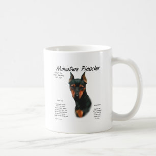 Caneca De Café Design de histórico do Pinscher Miniatura (preto/f
