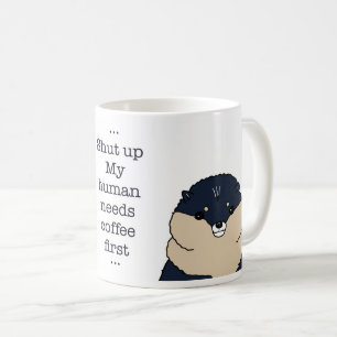 Caneca De Café Design de humor de café com cachorro Pomerânia fof