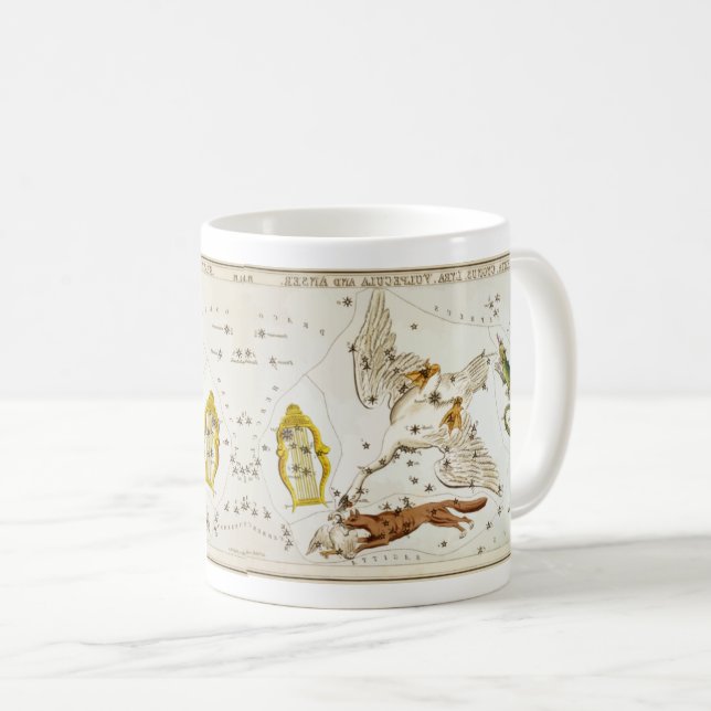 Caneca De Café Design de Ícones Celestiais Zodiac (Frente Esquerda)
