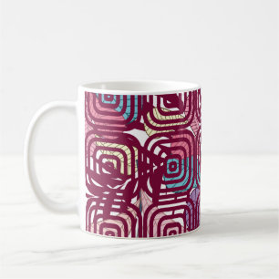 Caneca De Café design de ilustração colorida da safra abstrato