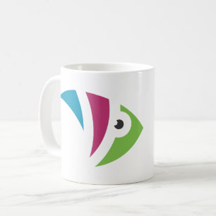 Caneca De Café design de ilustração colorida de peixes aquários