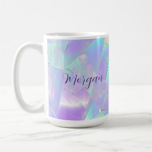 Caneca De Café Design de Iridescente Teal & Purple, Nome do Scrip