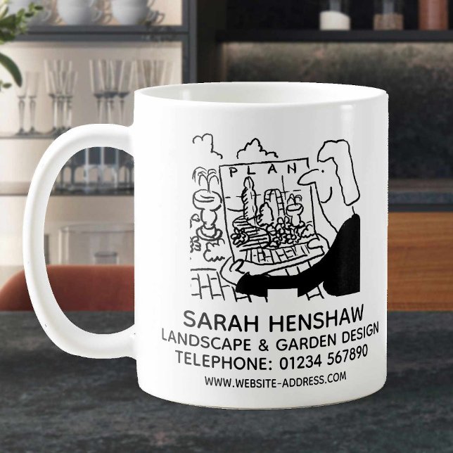 Caneca De Café Design de jardim da paisagem ou Designer de jardin (Criador carregado)