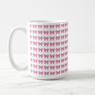 Caneca De Café Design de Laço Rosa Fofo – Laço Kawaii Feminino