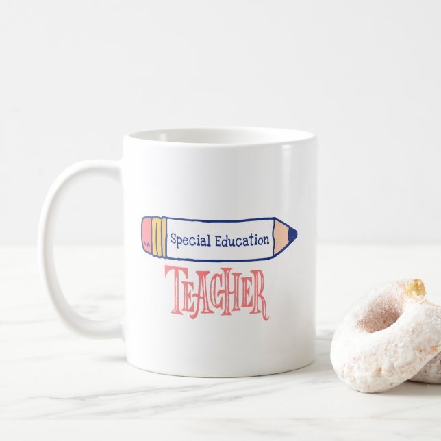 Caneca De Café Design de Lápis de Professores Especiais (Com Donut)