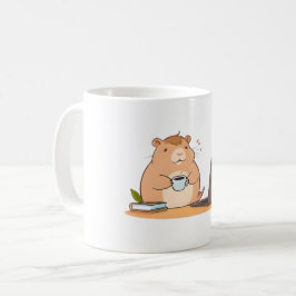 Caneca De Café Design de Laptop Café do Programador Capivara Fofa