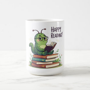 Caneca De Café Design de Leitura do Bookworm