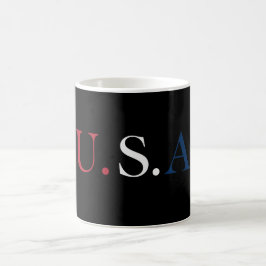 Caneca De Café Design De Letra Azul E Branco Vermelho Dos Eua