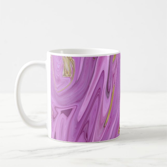 Caneca De Café Design de líquido roxo (Esquerda)