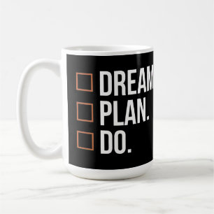 Caneca De Café Design de Lista de Verificação Motivacional Sonho 