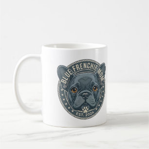 Caneca De Café Design de Mãe Blue Frenchie Vintage Bulldog Francê