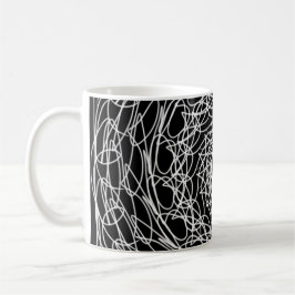 Caneca De Café Design de mandala preto e branco
