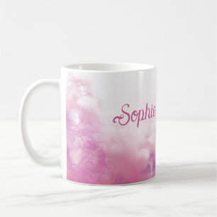 Caneca De Café Design de mármore rosa-rosa personalizado