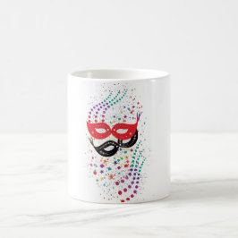 Caneca De Café design de máscaras coloridas