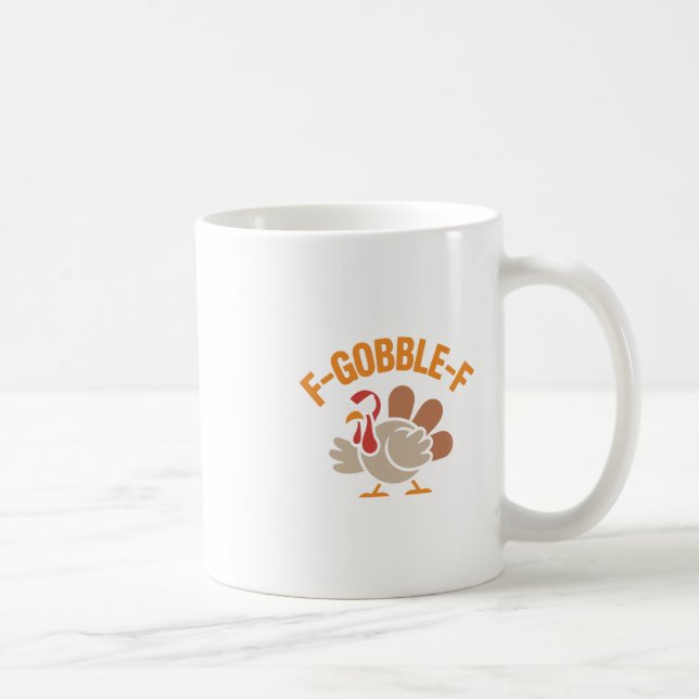 Caneca De Café Design de meme de peru hilário zangado F-gobble-f  (Direita)