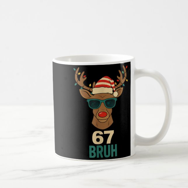 Caneca De Café Design de Meme Natal 67 Engraçado Seis Sete Mãos 6 (Direita)