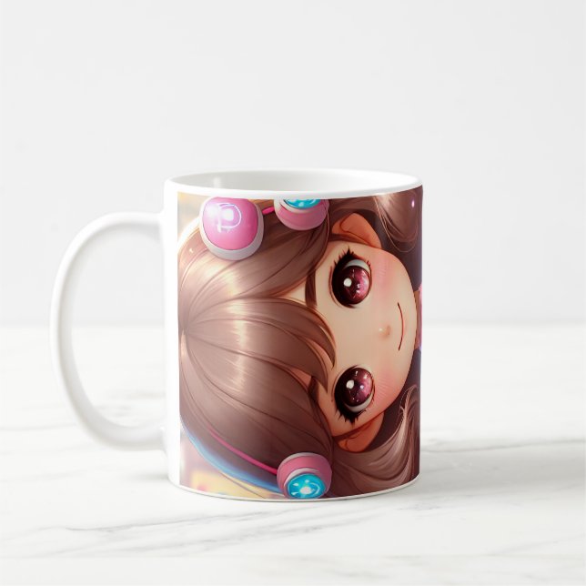Caneca De Café Design de menina bonita (Esquerda)