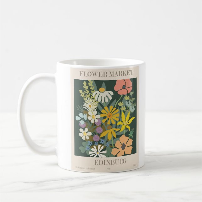 Caneca De Café Design de Mercado de Flor bonito (Esquerda)